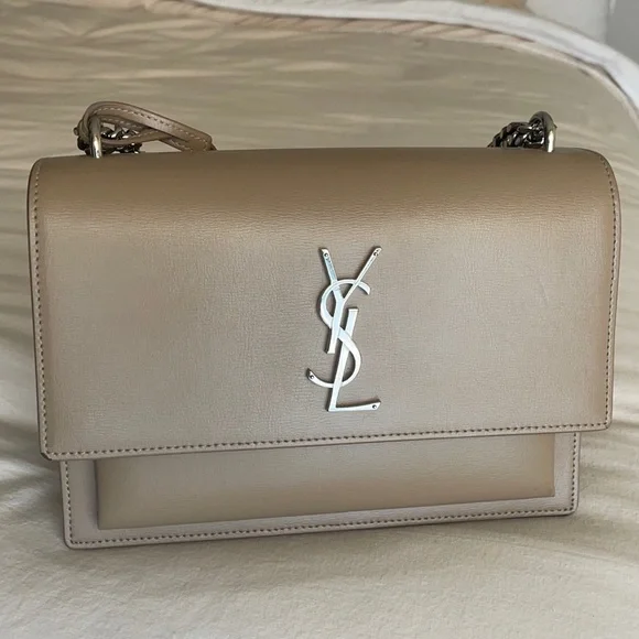 Ysl Crossbody Saint Laurent Sunset Bag Beige Yves Saint Laurent